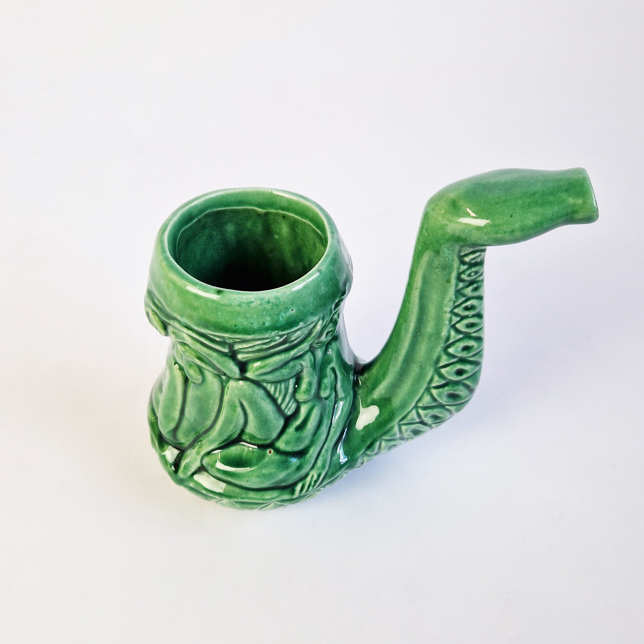Vintage ceramic green vase