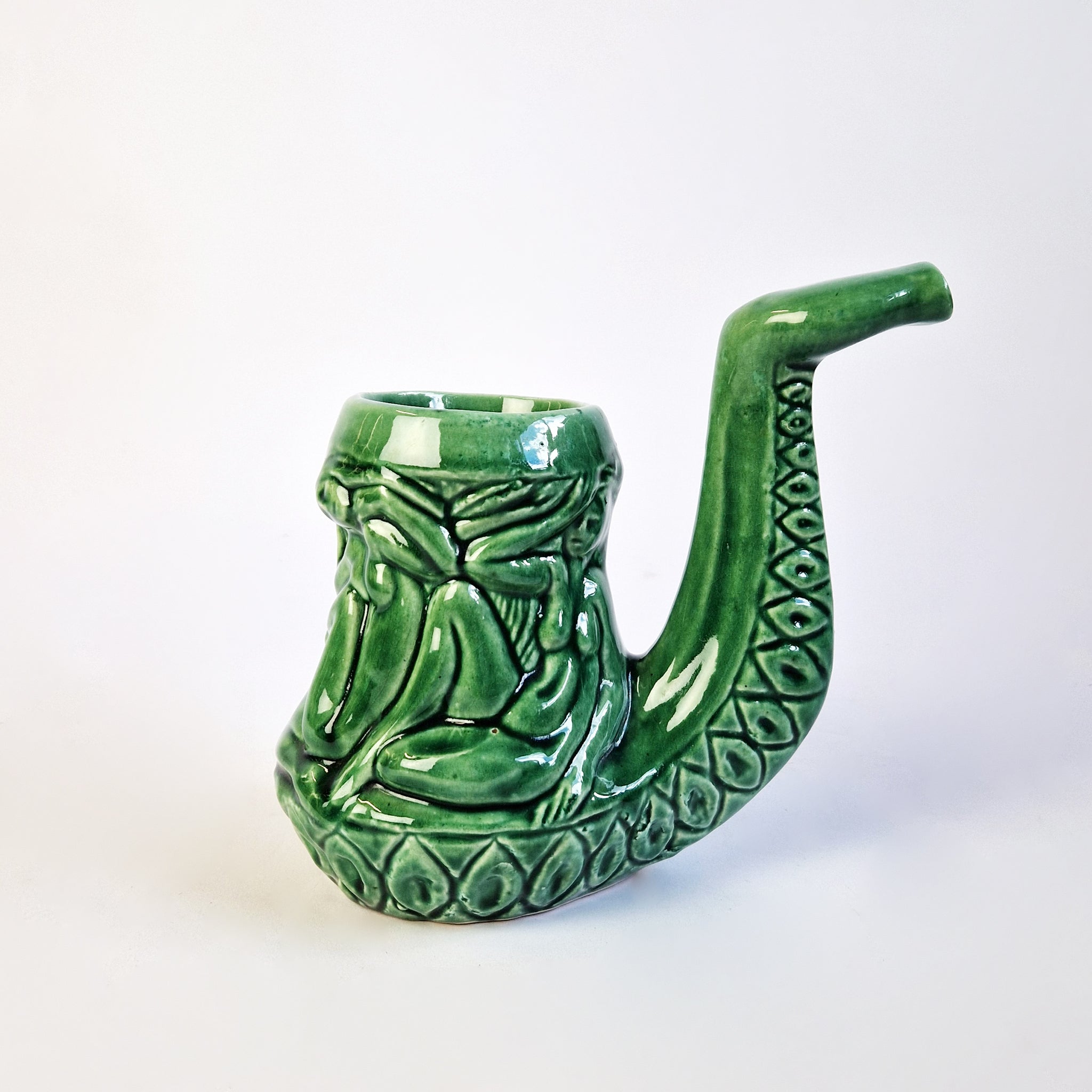 Vintage ceramic green vase