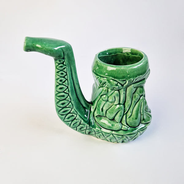 Vintage ceramic green vase
