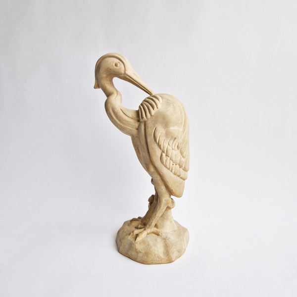 Vintage Italian ceramic heron statue