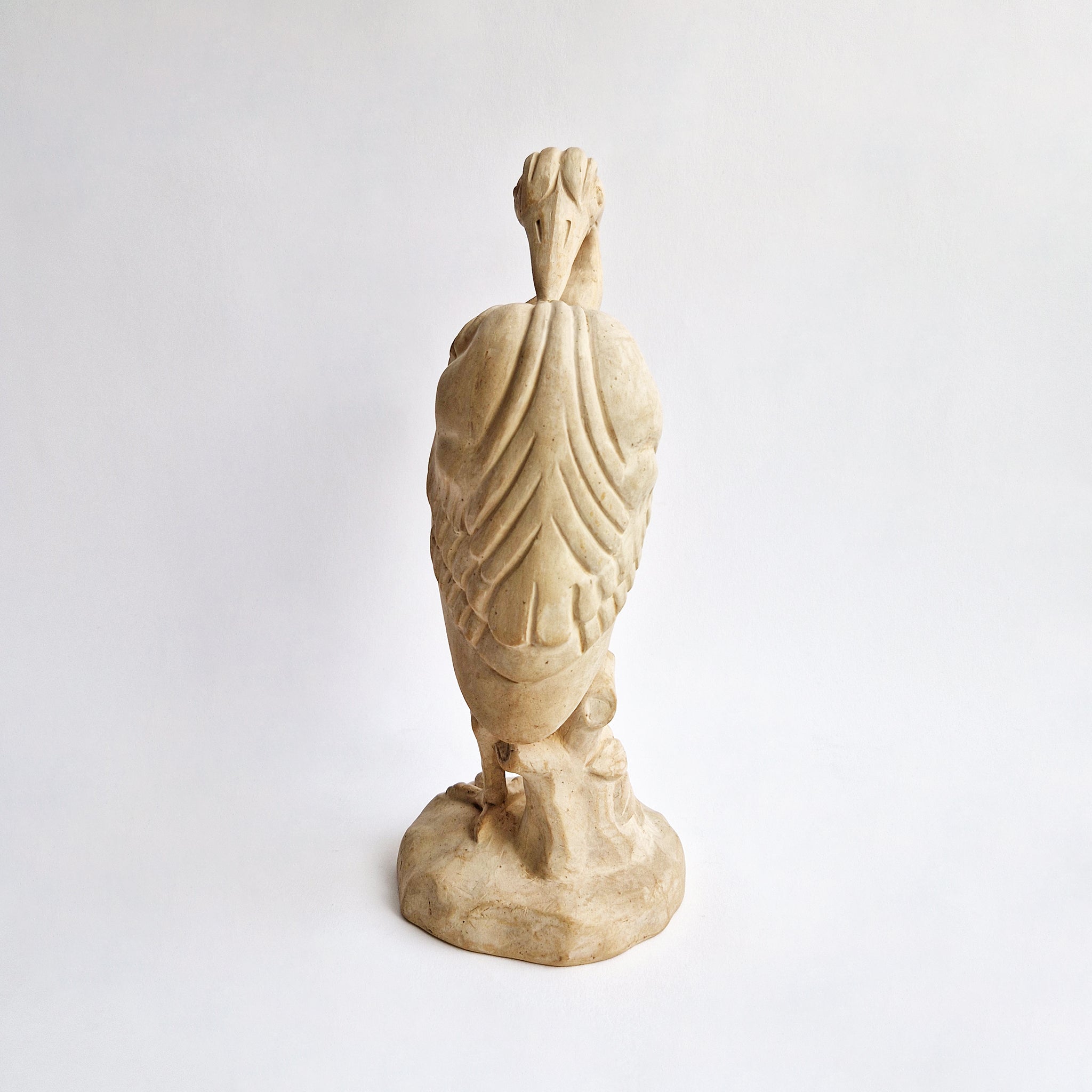 Vintage Italian ceramic heron statue