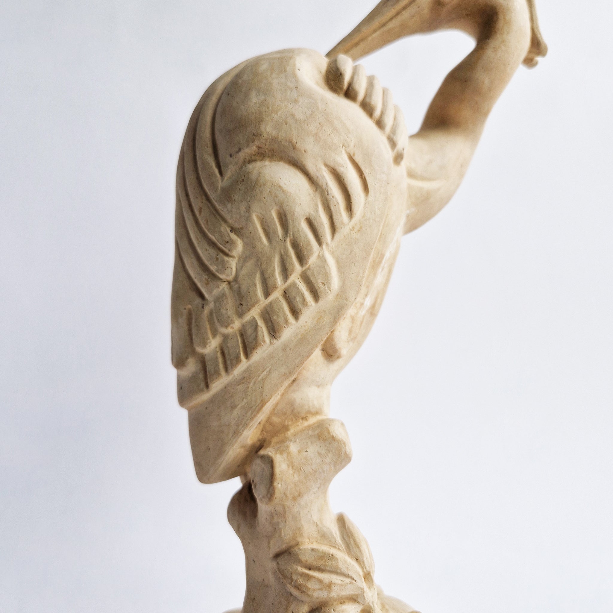 Vintage Italian ceramic heron statue