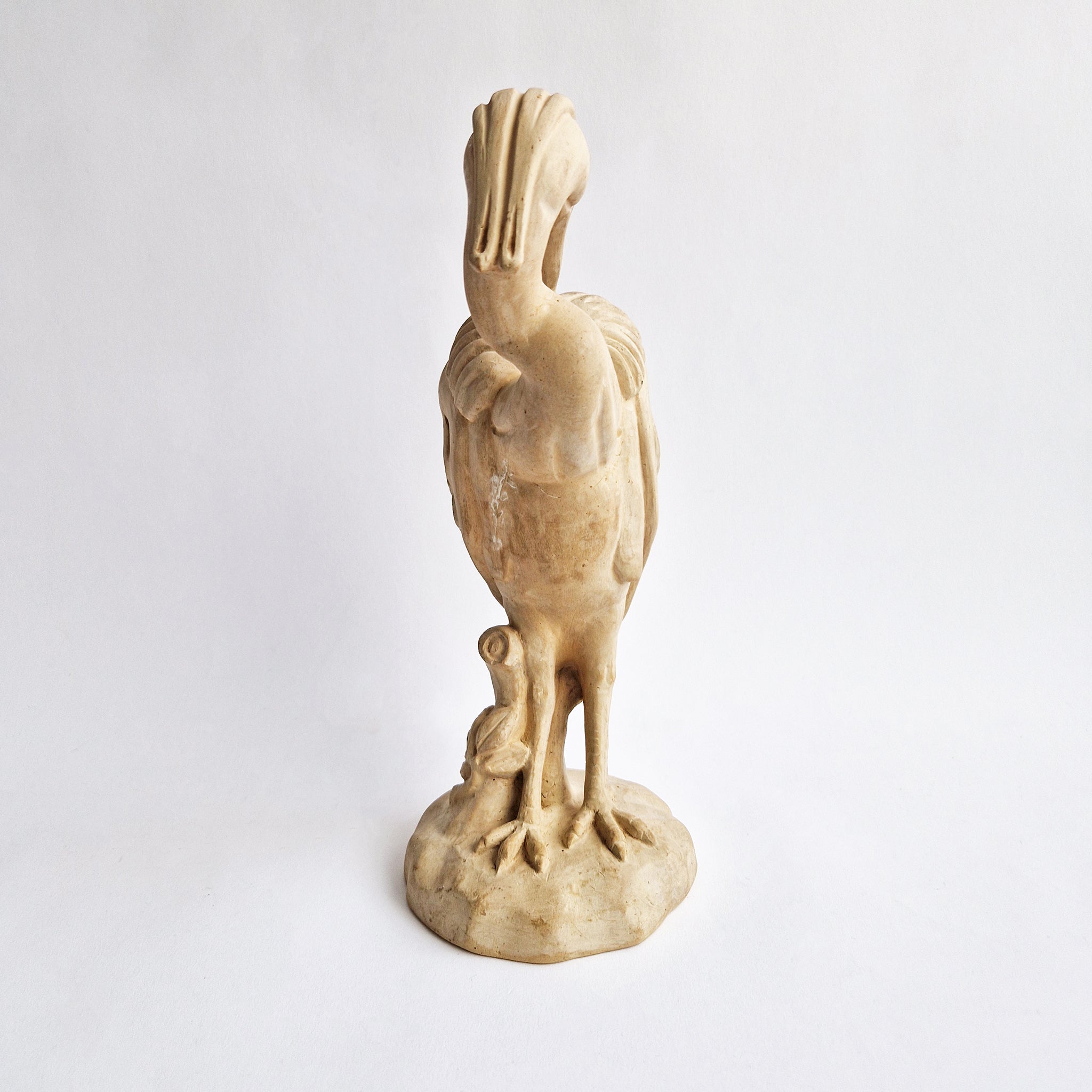 Vintage Italian ceramic heron statue