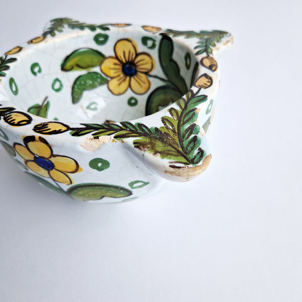 Vintage glazed ceramic mortar
