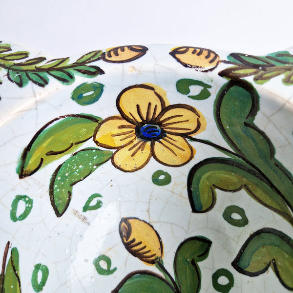Vintage glazed ceramic mortar