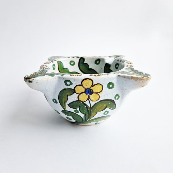 Vintage glazed ceramic mortar