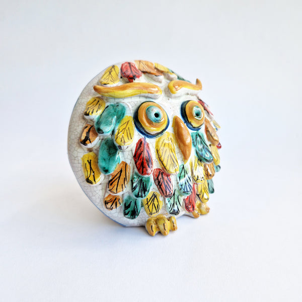 Vintage Sicilian terracotta owl figurine