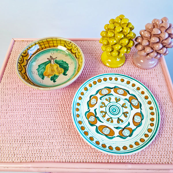 Vintage Italian patterned ceramic plate