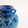 Blue vintage ceramic vase in the style of Bitossi