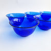 Vintage Murano cobalt blue dessert bowl set