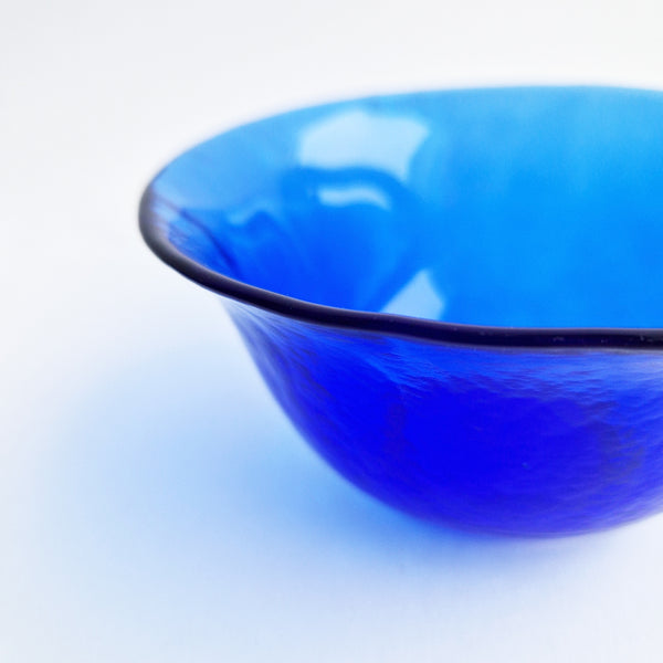 Vintage Murano cobalt blue dessert bowl set