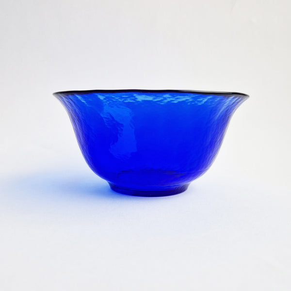 Vintage Murano cobalt blue dessert bowl set