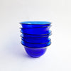 Vintage Murano cobalt blue dessert bowl set