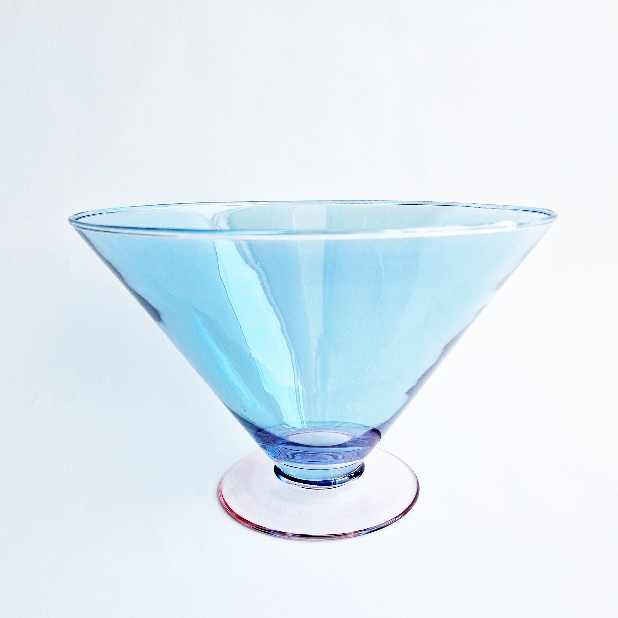 Vintage Italian conical glass footed fruit bowl