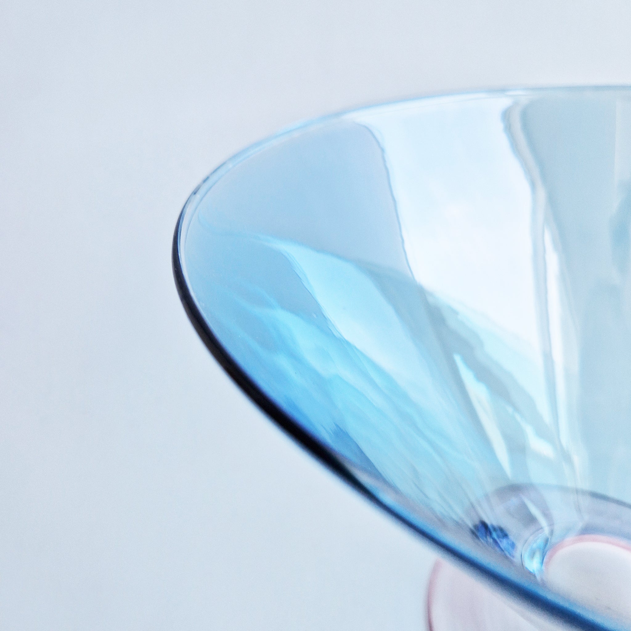 Vintage Italian conical glass footed fruit bowl