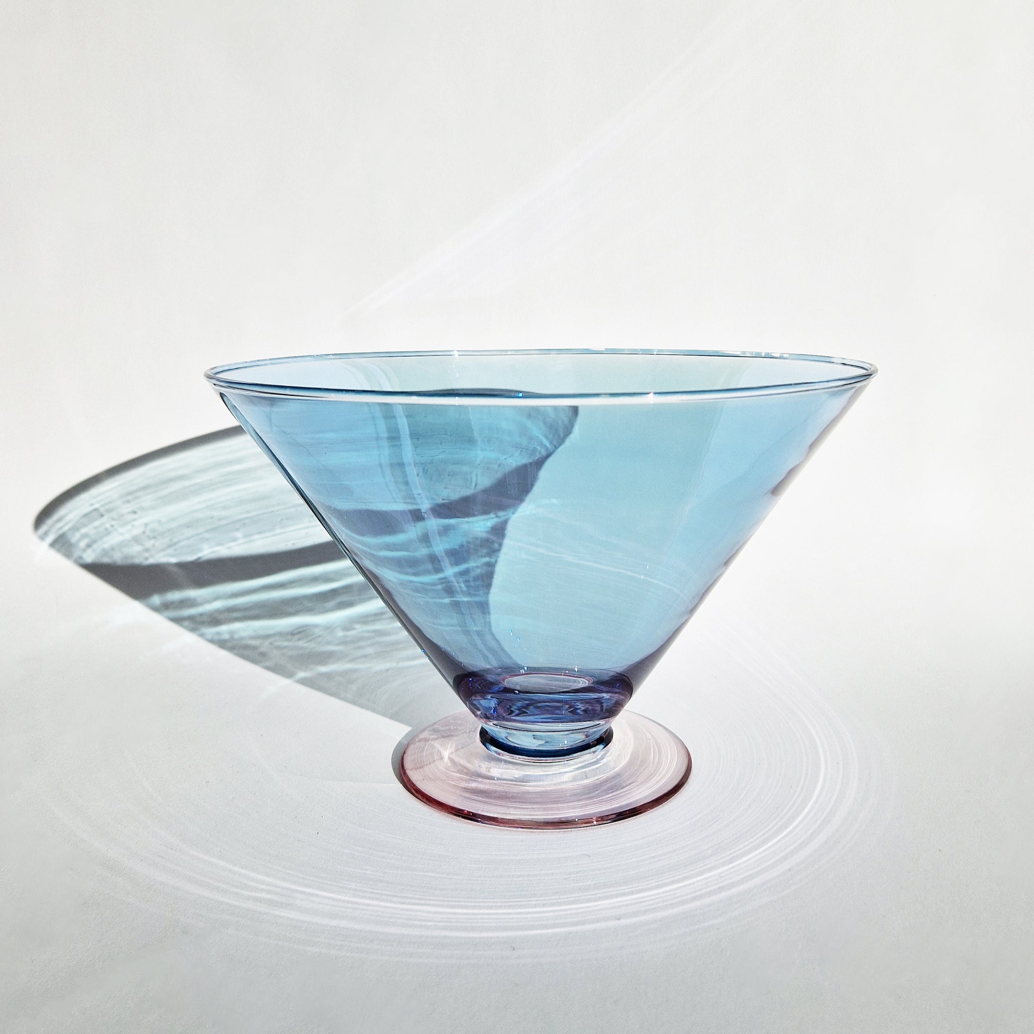 Vintage Italian conical glass footed fruit bowl
