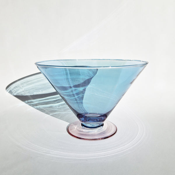 Vintage Italian conical glass footed fruit bowl