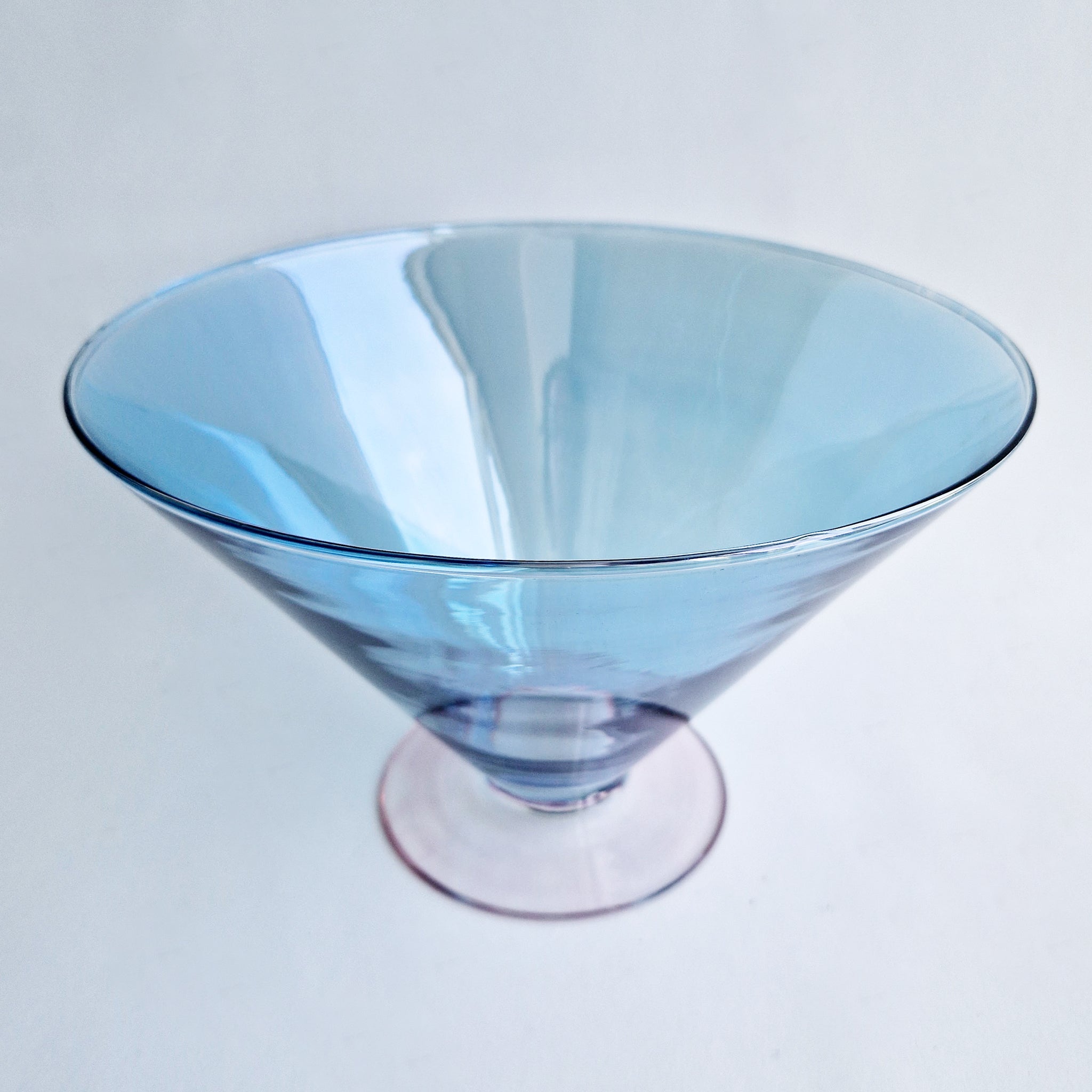 Vintage Italian conical glass footed fruit bowl