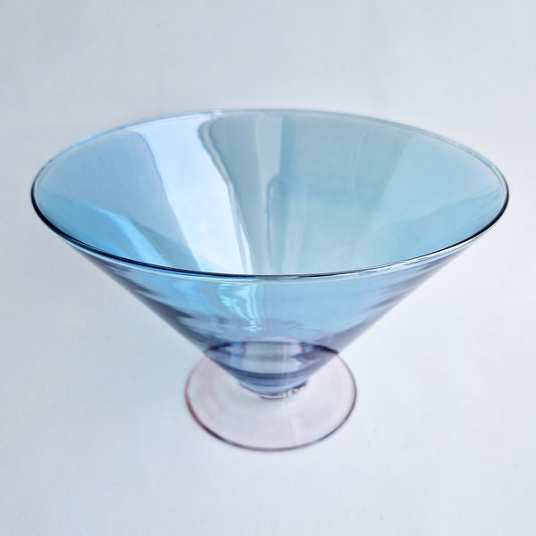Vintage Italian conical glass footed fruit bowl