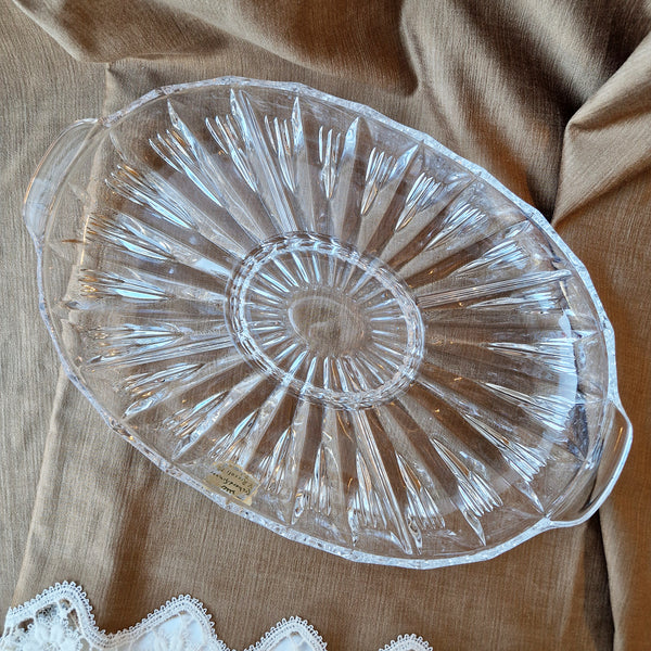 Mid-century antipasti crystal dish by Richard Ginori