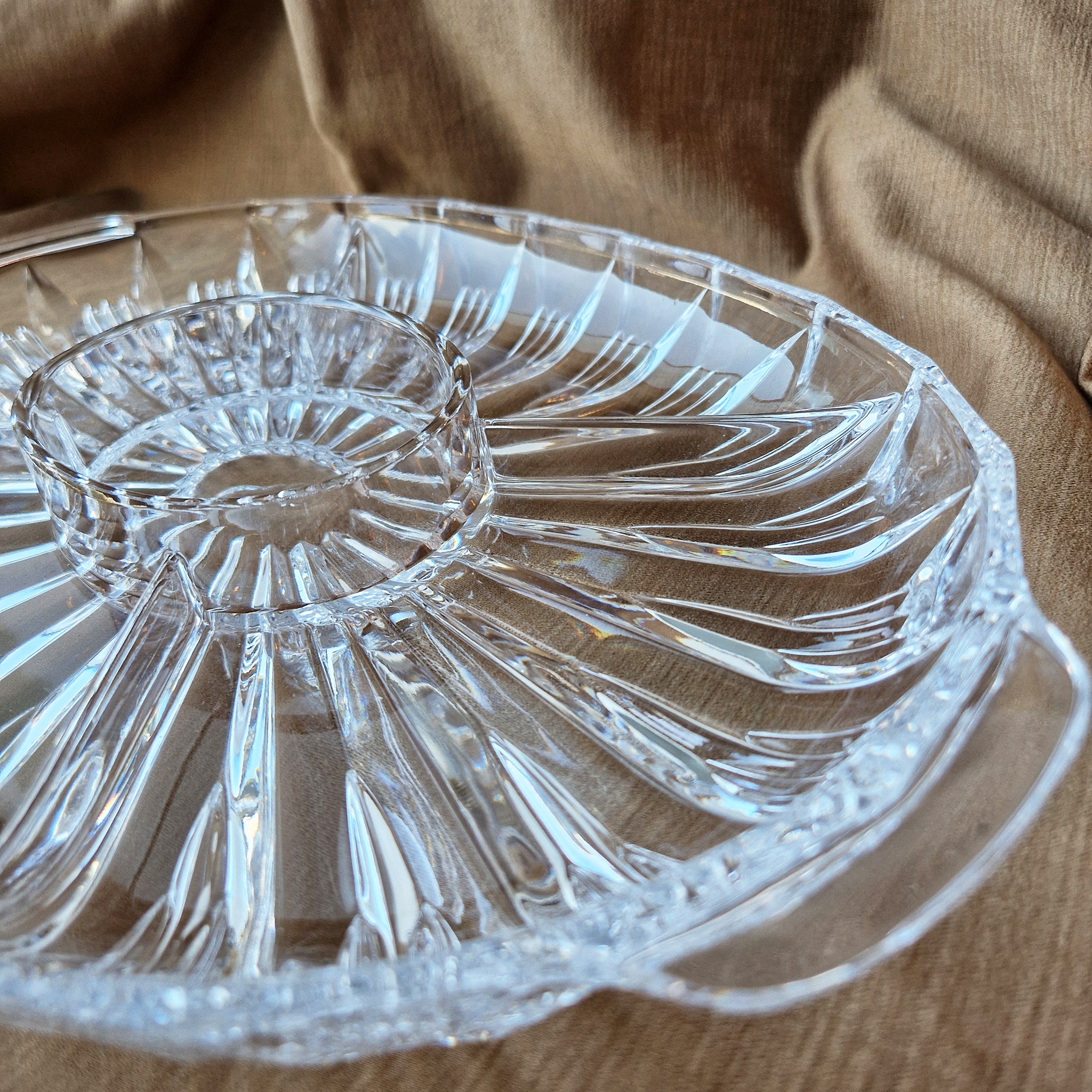 Mid-century antipasti crystal dish by Richard Ginori