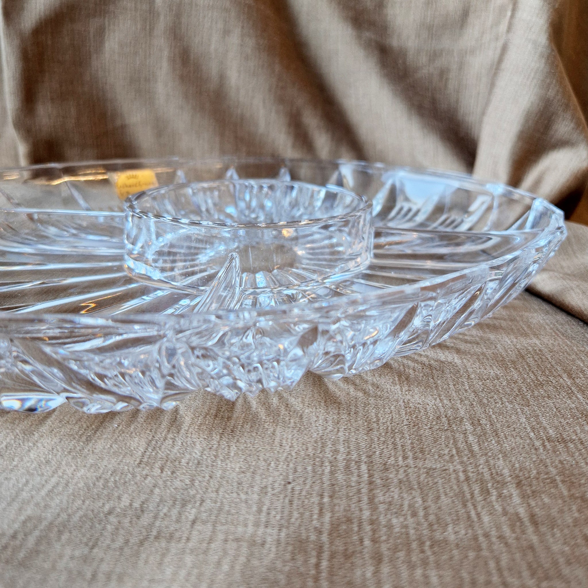 Mid-century antipasti crystal dish by Richard Ginori