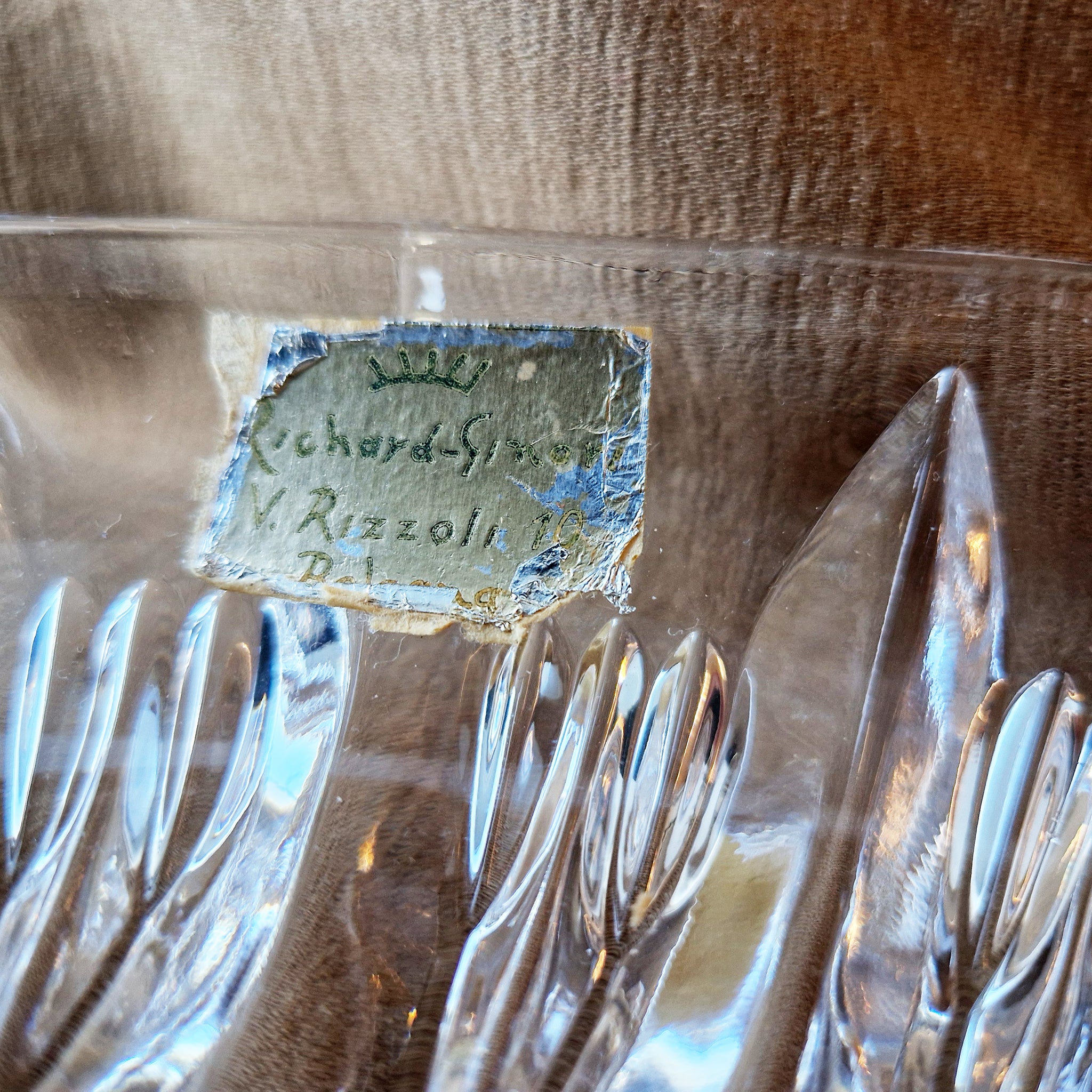 Mid-century antipasti crystal dish by Richard Ginori