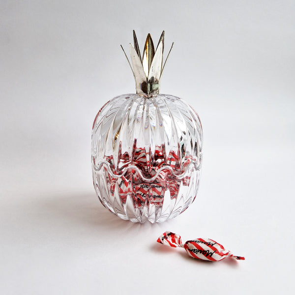 Vintage crystal pineapple lidded bowl