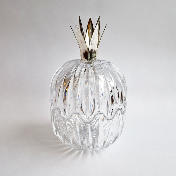 Vintage crystal pineapple lidded bowl