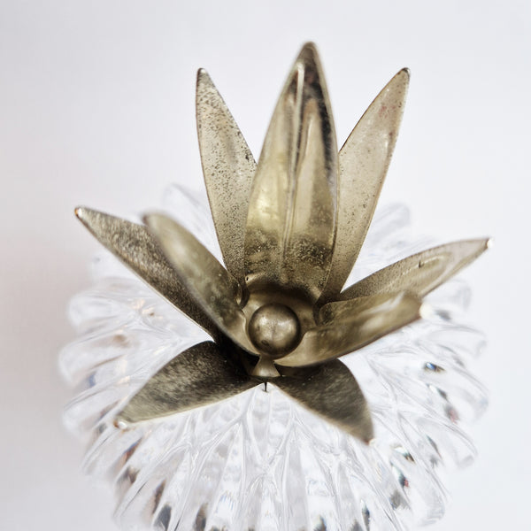 Vintage crystal pineapple lidded bowl