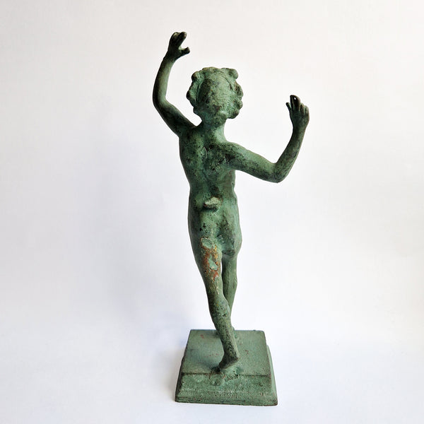 Vintage dancing faun of Pompeii statue