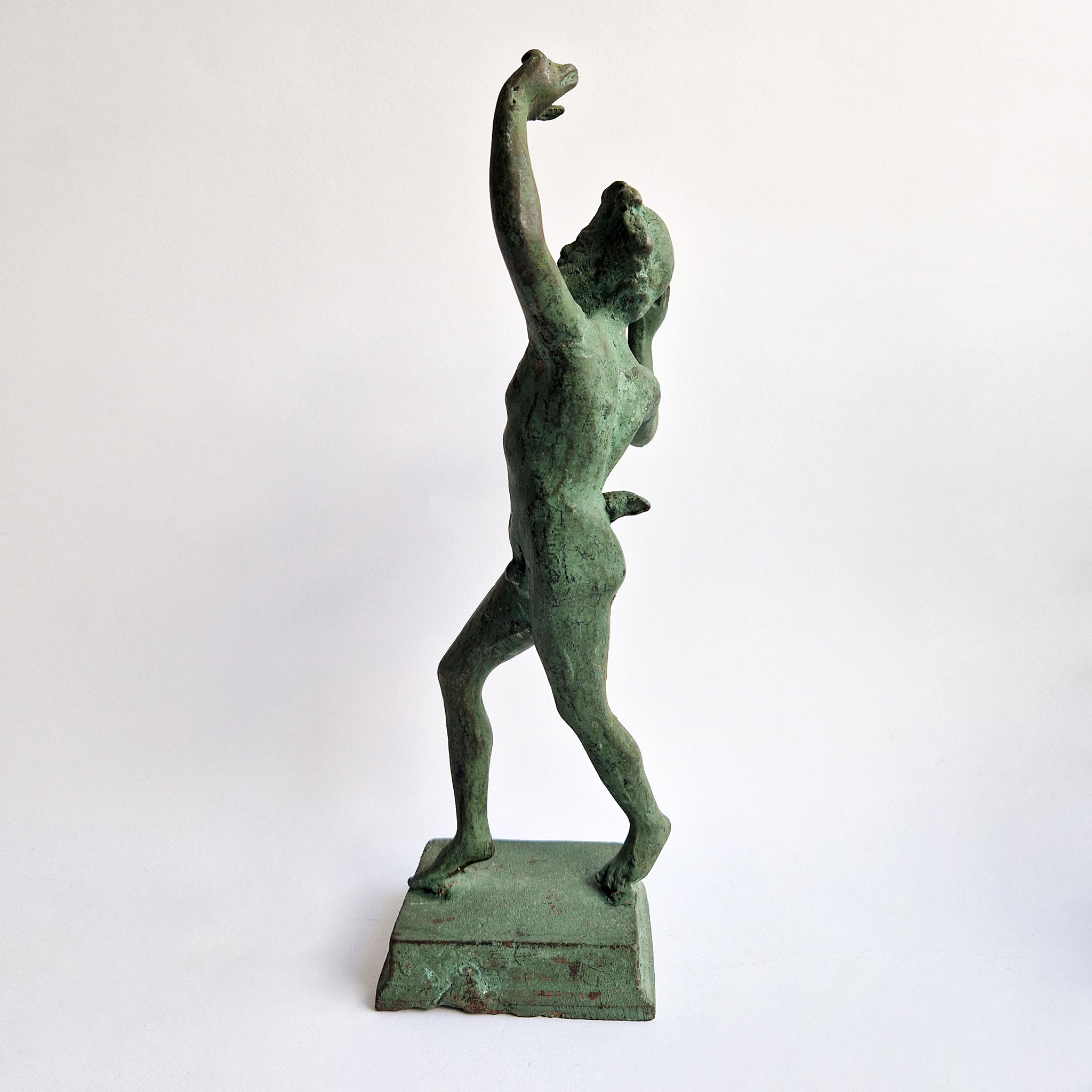 Vintage dancing faun of Pompeii statue