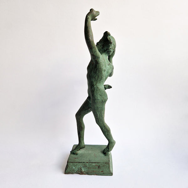 Vintage dancing faun of Pompeii statue