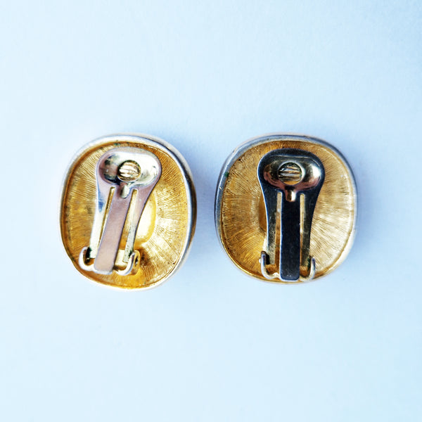 Vintage enamel clip-on earrings