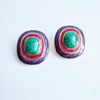 Vintage enamel clip-on earrings
