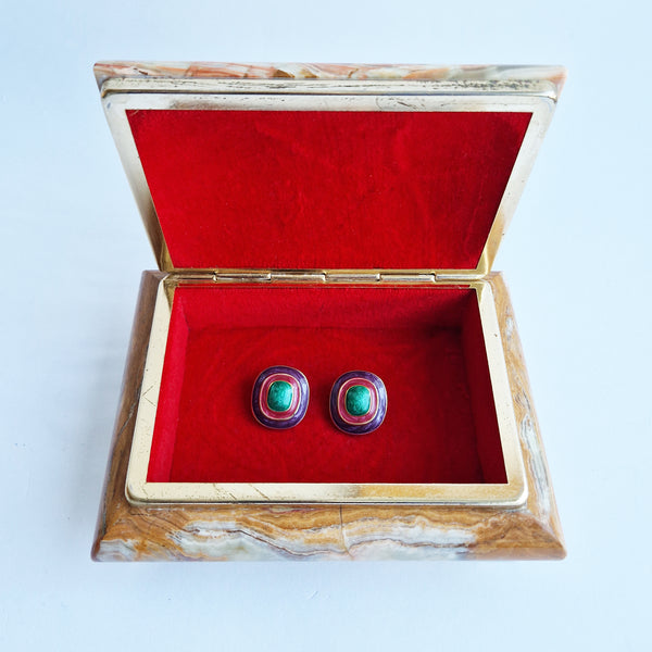 Vintage enamel clip-on earrings