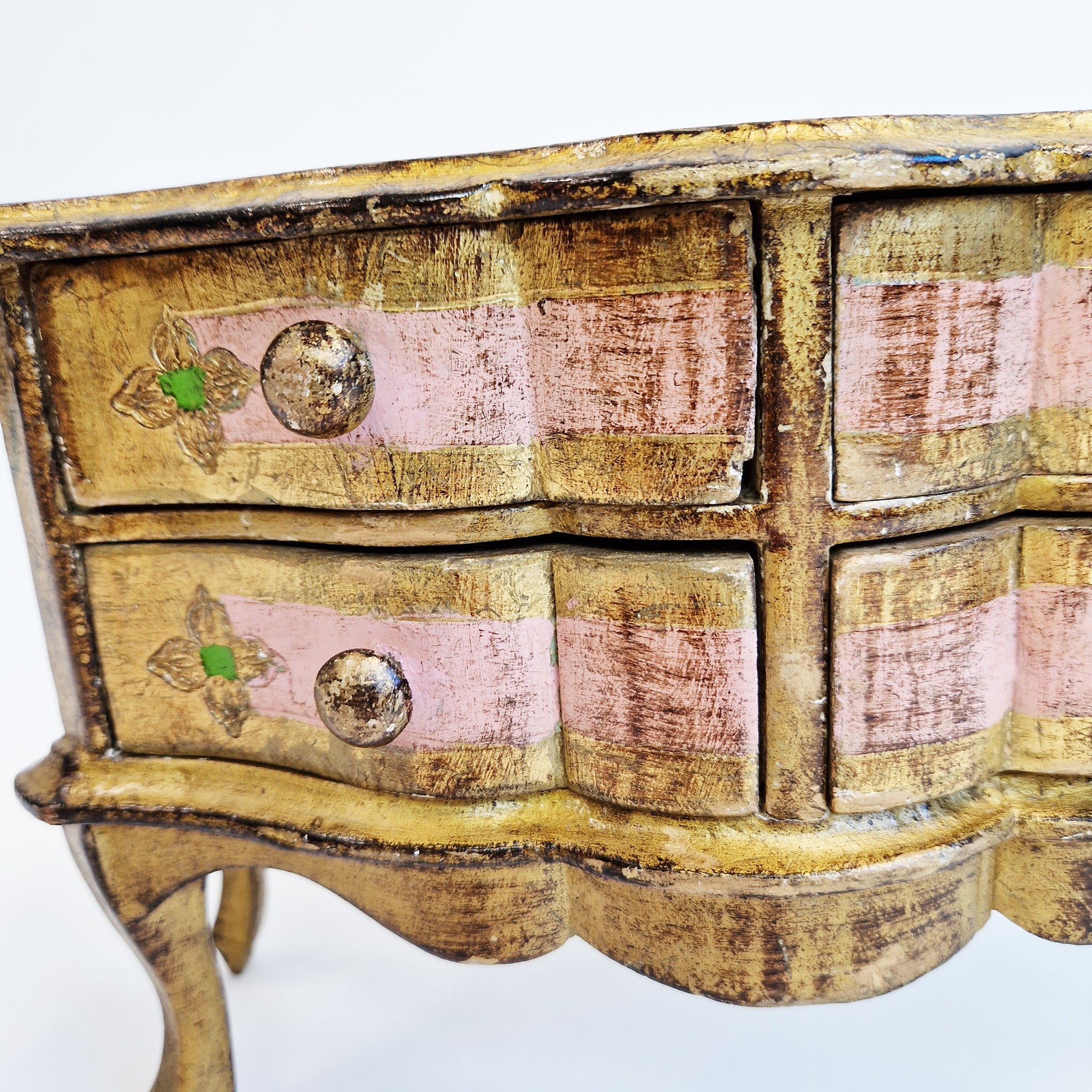 Vintage miniature Florentine chest of drawers jewelry box