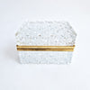 Mid-century glass and brass jewelry box