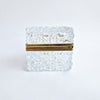 Mid-century glass and brass jewelry box