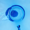 Vintage blue glass cups and saucers