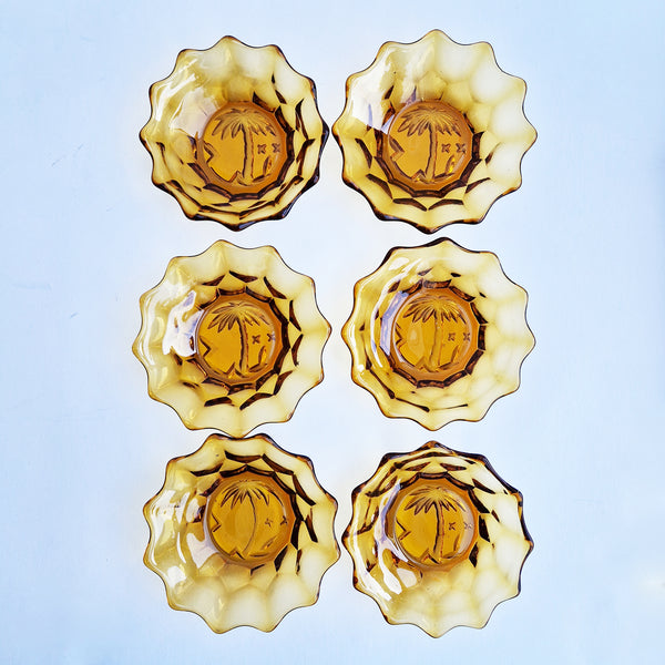 Vintage glass dessert set by Hortensja