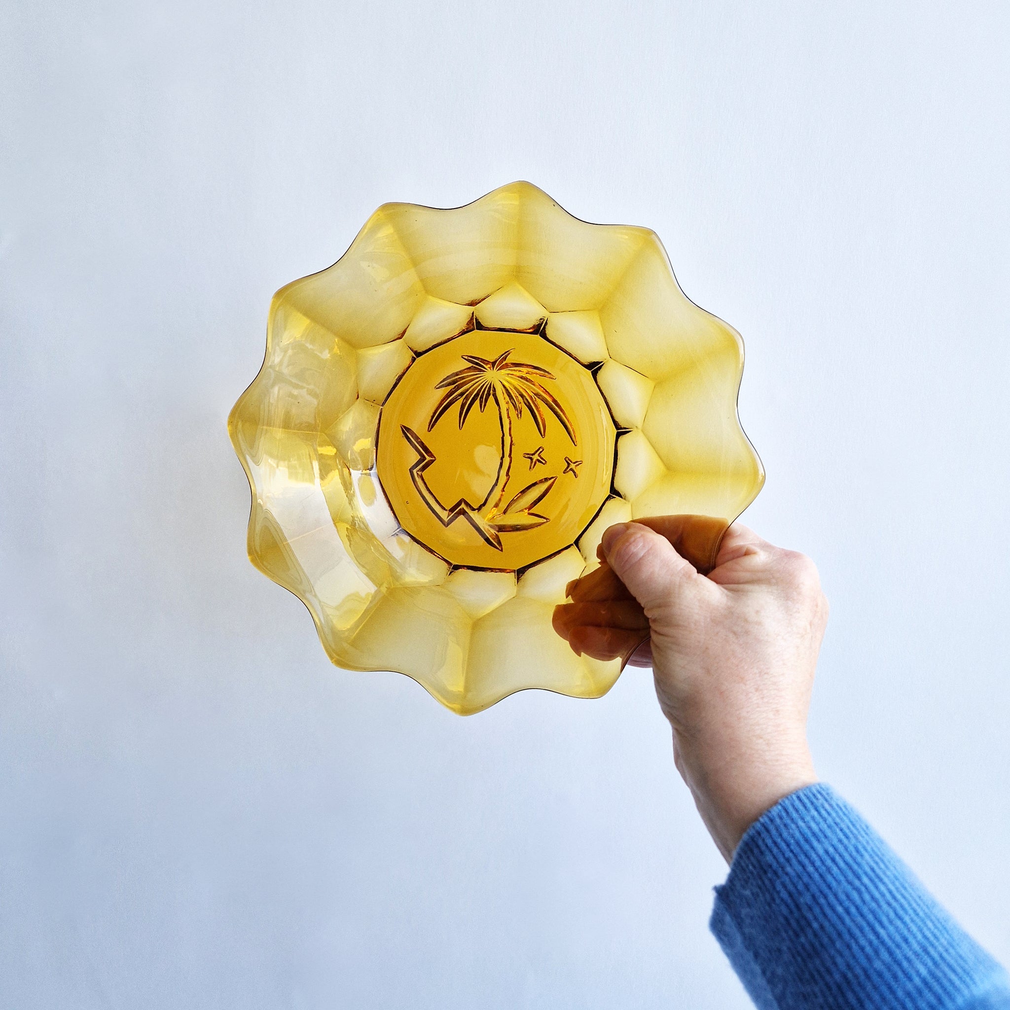 Vintage glass dessert set by Hortensja