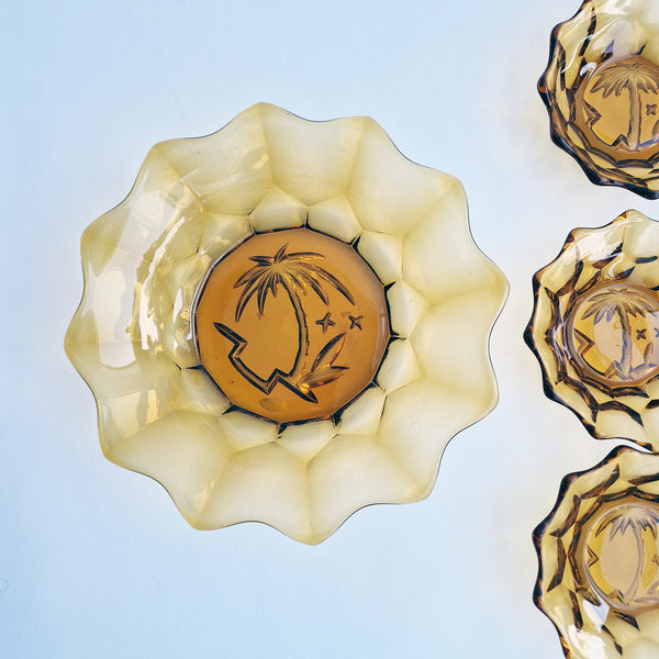 Vintage glass dessert set by Hortensja