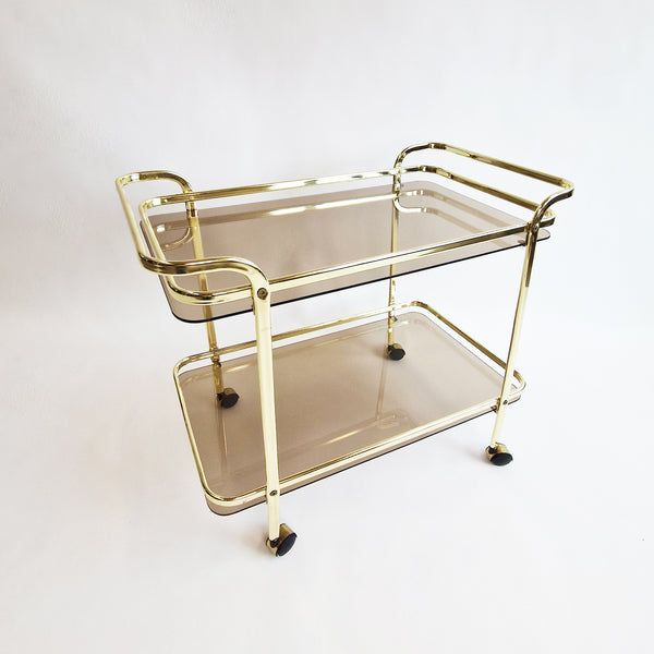 Vintage gilt-metal serving trolley