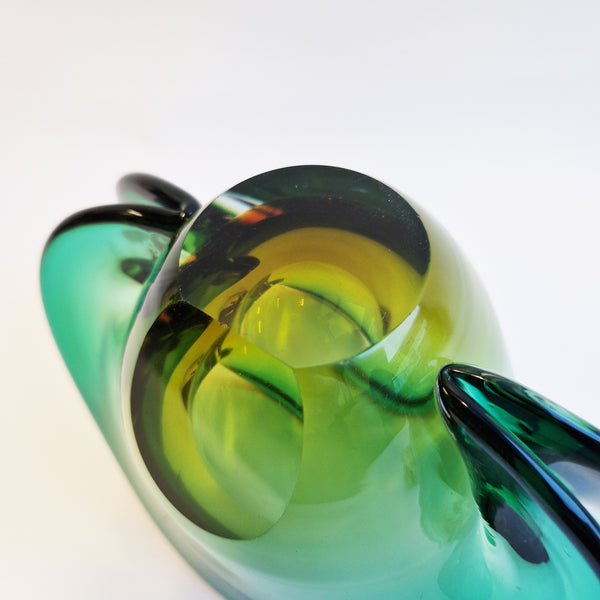 Vintage Murano glass shell bowl by Seguso dalla Venezia