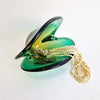 Vintage Murano glass shell bowl by Seguso dalla Venezia