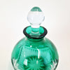 Vintage green cut crystal perfume bottle