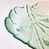 Vintage green glass leaf dish