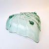 Vintage green glass leaf dish