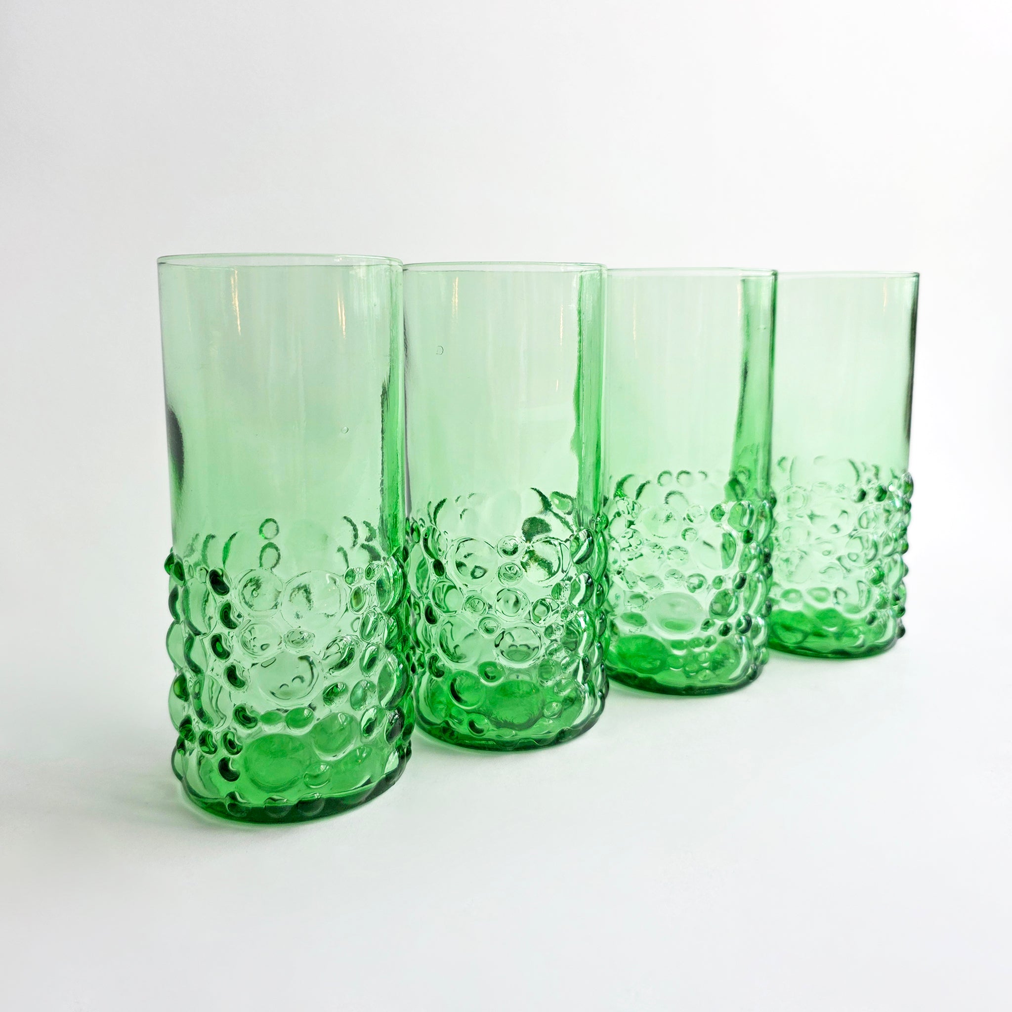 1970s bubble glasses and jug set by Vetreria Etrusca